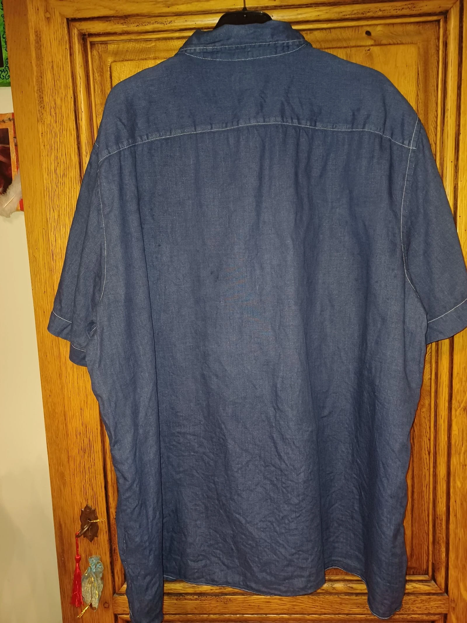 Camisa de lino azul marino marca Celio talla xxl – photo 4